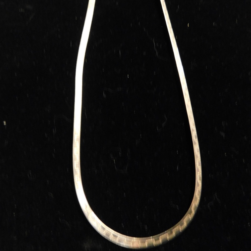 Sterling Silver Flat Necklace - image 1